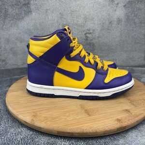 Nike Dunk High Shoes Youth Size 4Y Lakers Basketball DZ4454-500 Sneakers